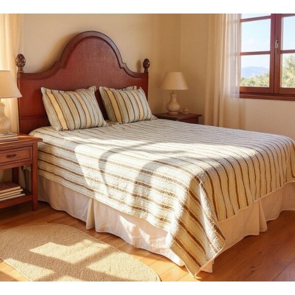 3-pc Tommy Bahama Home Set FULL/QUEEN Quilt 87"W x 91"L 2 Standard Pillow Sham - Picture 1 of 11